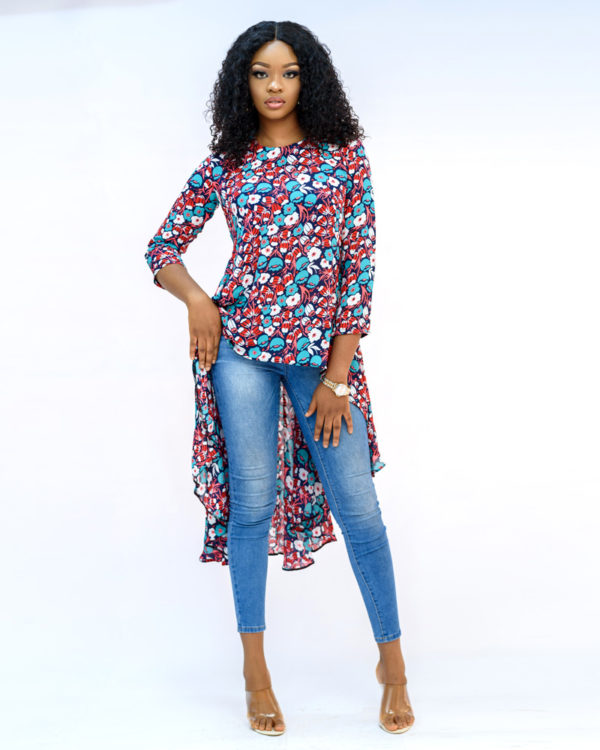 Women high low loose tunnic top