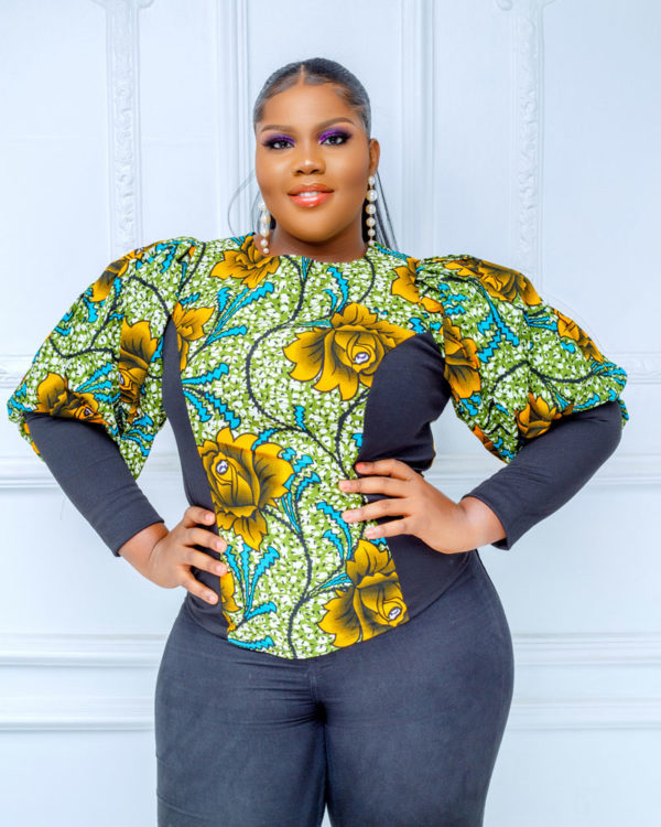 ANKARA VINTAGE SLEEVE TOP