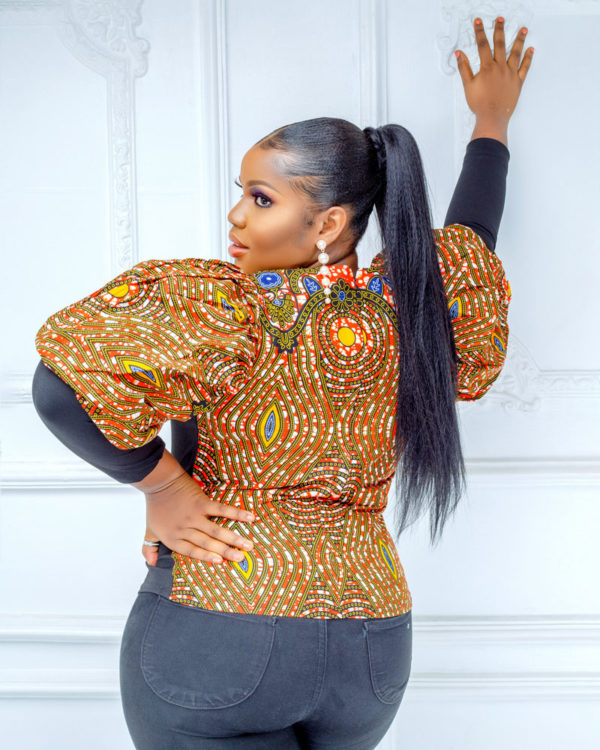ANKARA VINTAGE SLEEVE TOP